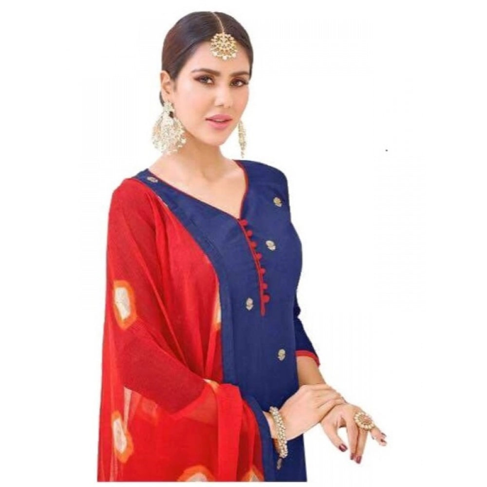 Cotton Regular Unstitched Salwar-Suit Material With Dupatta