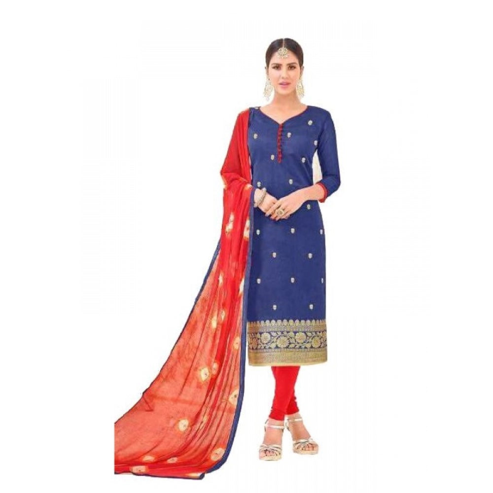 Cotton Regular Unstitched Salwar-Suit Material With Dupatta