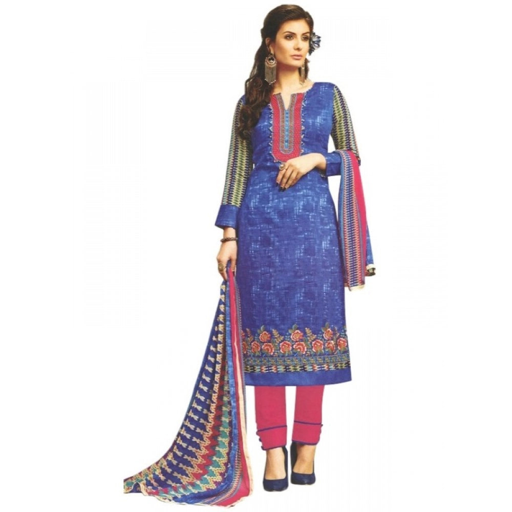 Cotton mix Regular Unstitched Salwar-Suit Material With Dupatta