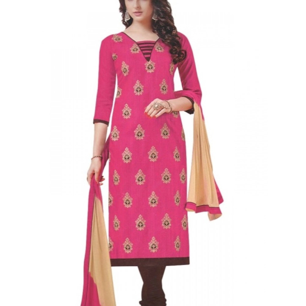 Cotton Regular Unstitched Salwar-Suit Material With Dupatta