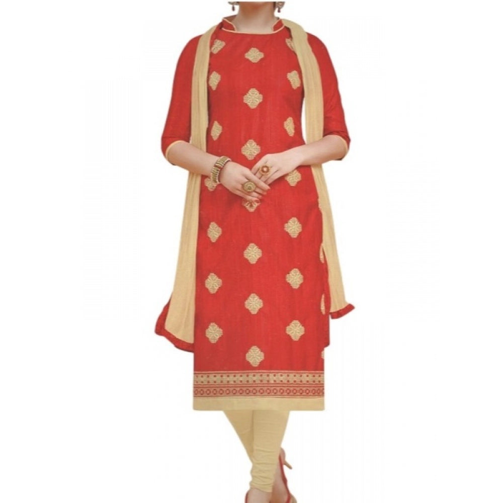 Cotton Regular Unstitched Salwar-Suit Material With Dupatta