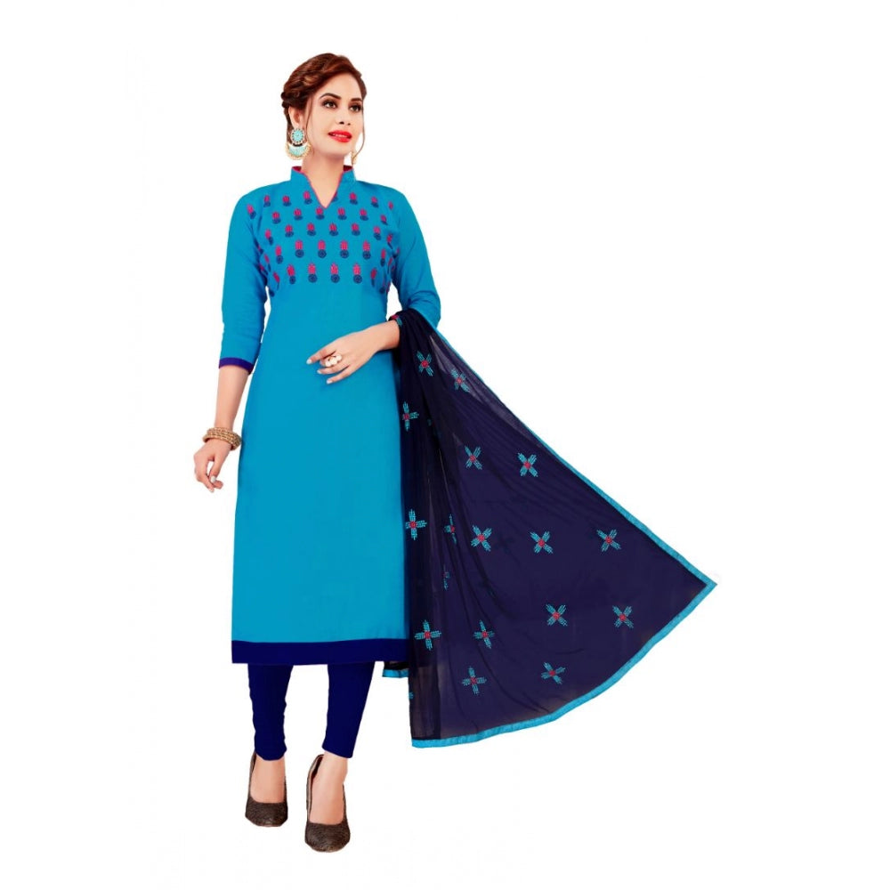 Glaze Cotton Unstitched Salwar-Suit Material With Dupatta