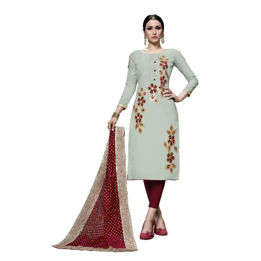 Cotton Unstitched Salwar-Suit Material With Dupatta