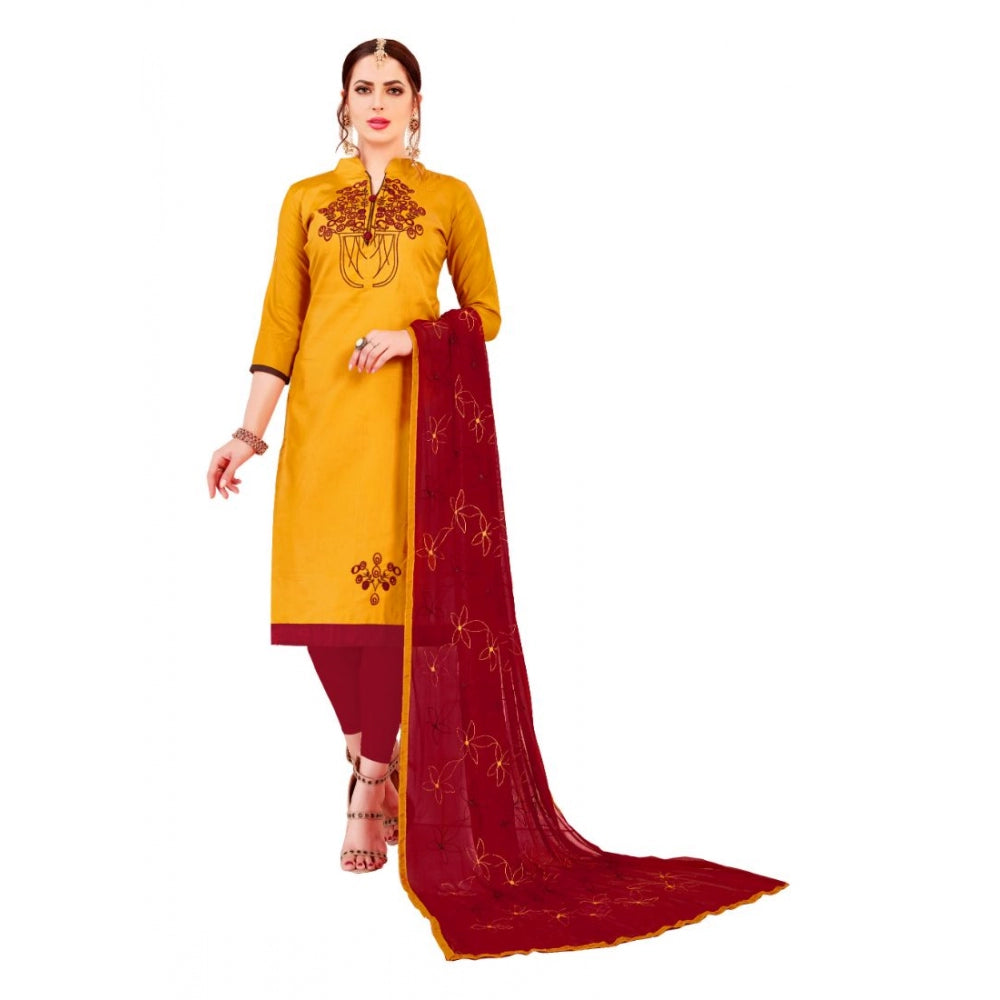 Glaze Cotton Unstitched Salwar-Suit Material With Dupatta