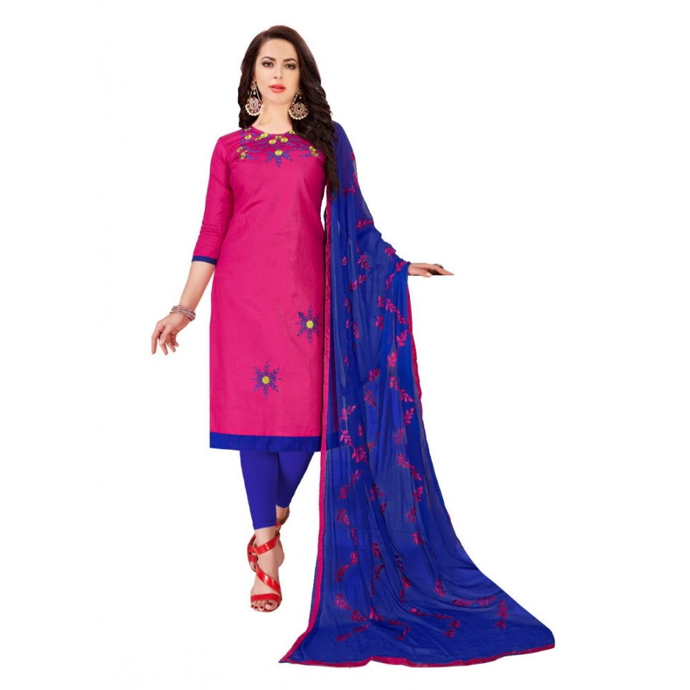 Glaze Cotton Unstitched Salwar-Suit Material With Dupatta