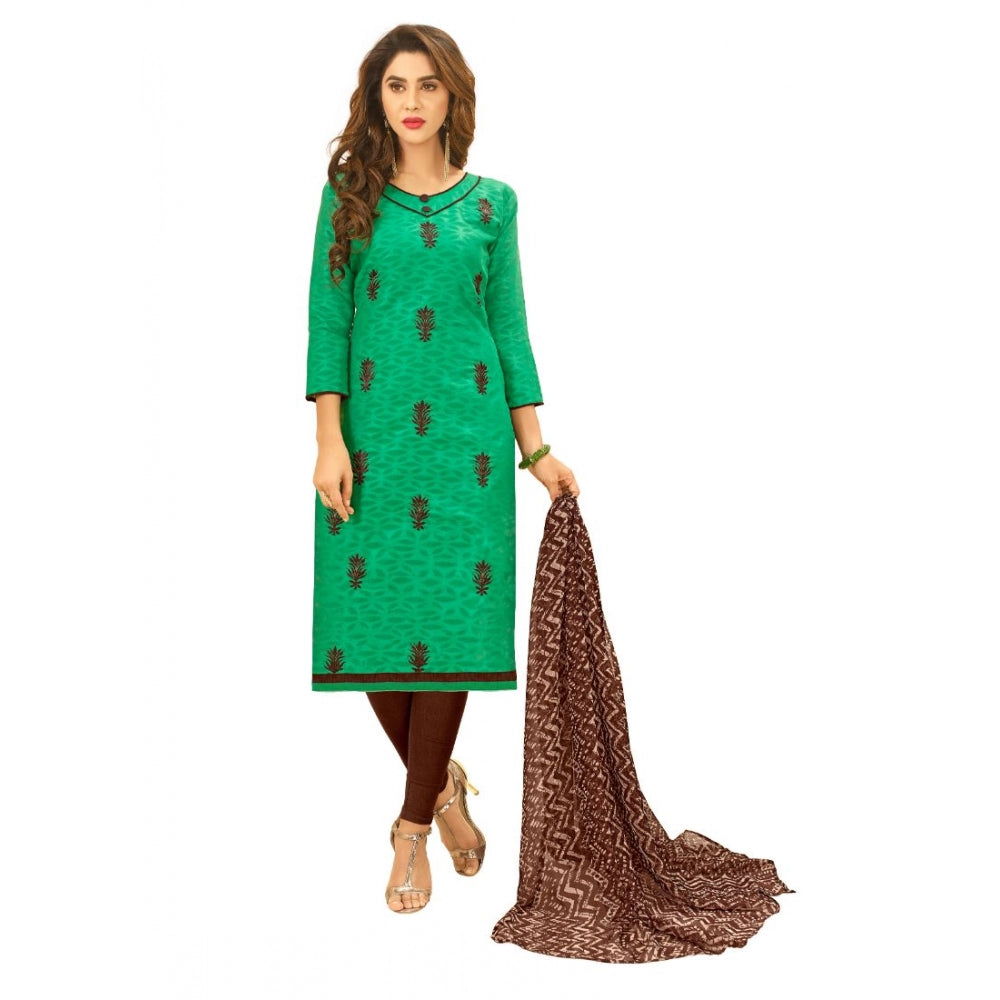 Cotton Jacquard Unstitched Salwar-Suit Material With Dupatta