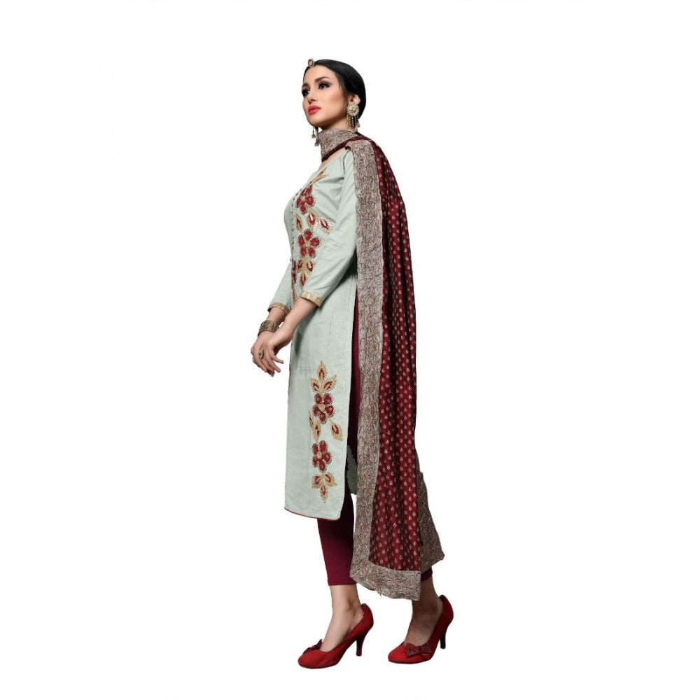 Cotton Unstitched Salwar-Suit Material With Dupatta