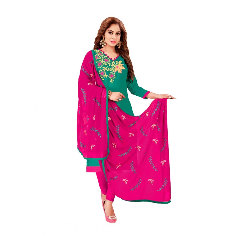 Glaze Cotton Unstitched Salwar-Suit Material With Dupatta