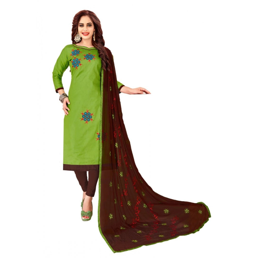 Glaze Cotton Unstitched Salwar-Suit Material With Dupatta