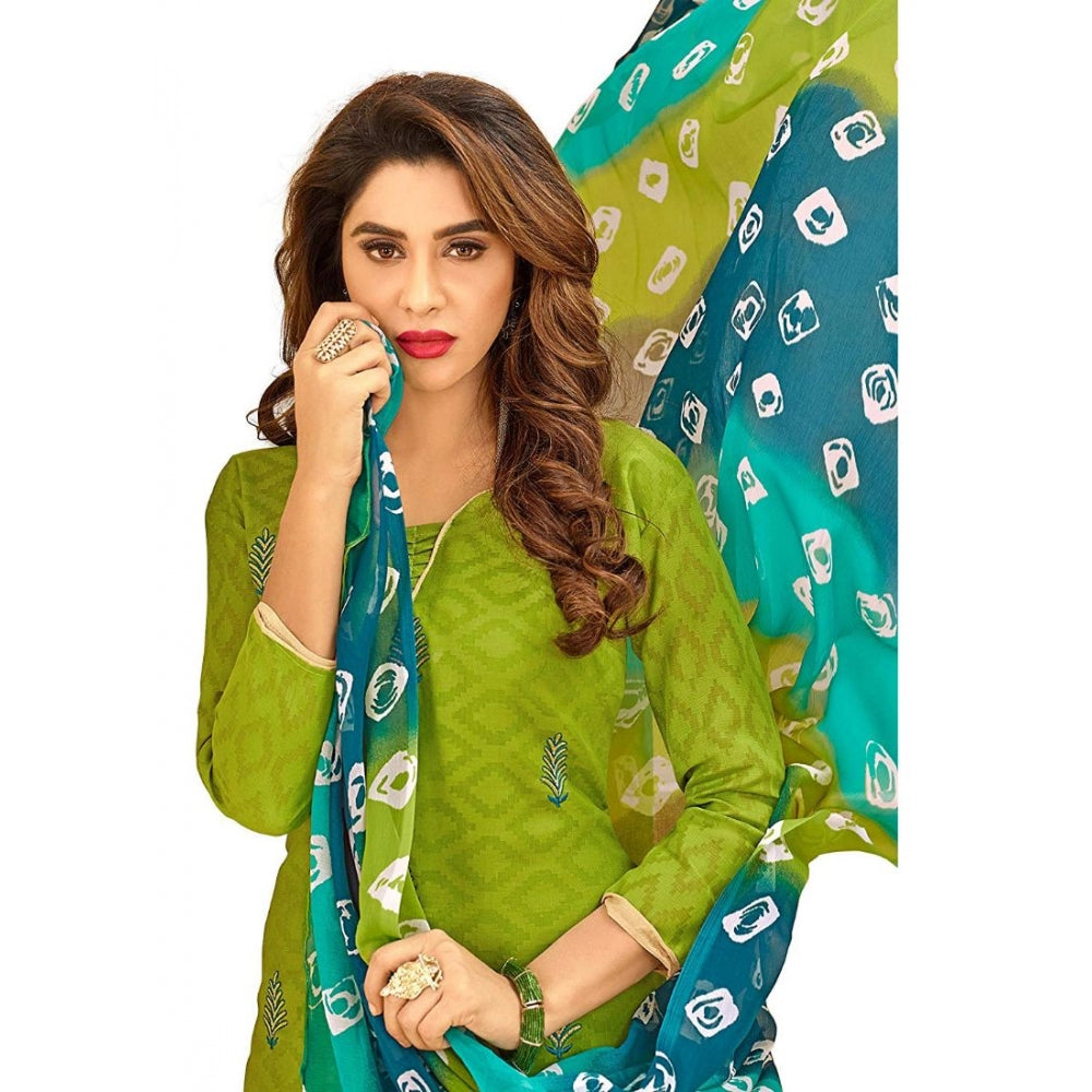 Cotton Jacquard Unstitched Salwar-Suit Material With Dupatta