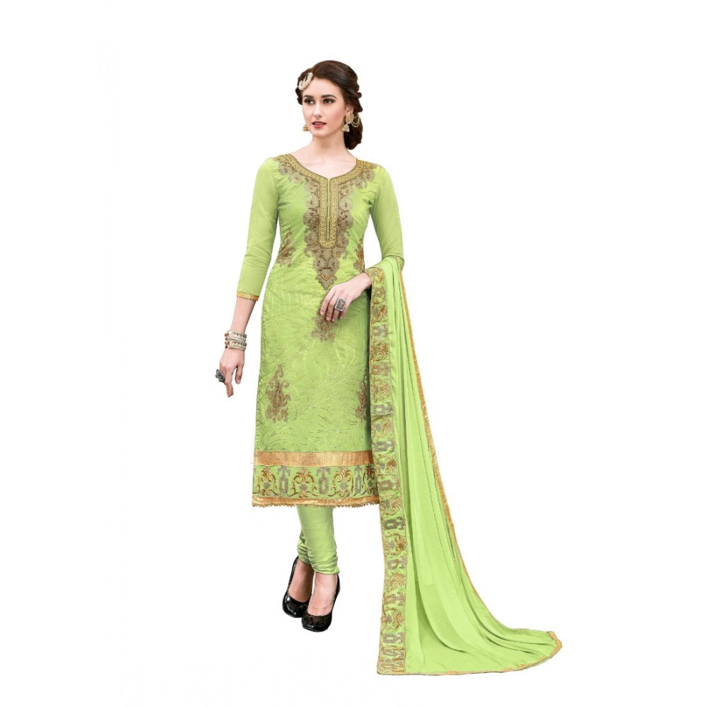 Chanderi Cotton Unstitched Salwar-Suit Material With Dupatta