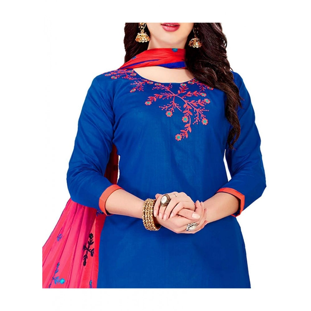 Glaze Cotton Unstitched Salwar-Suit Material With Dupatta