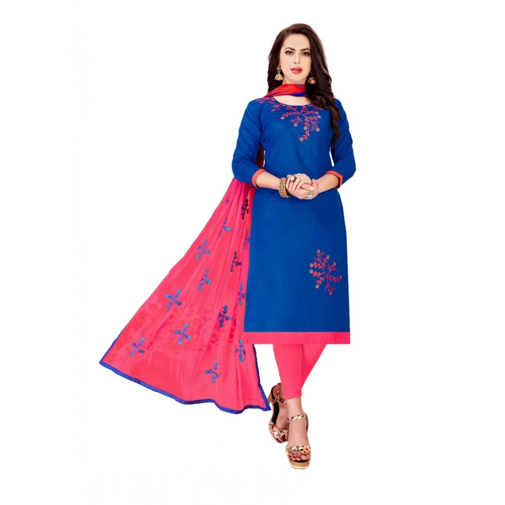 Glaze Cotton Unstitched Salwar-Suit Material With Dupatta