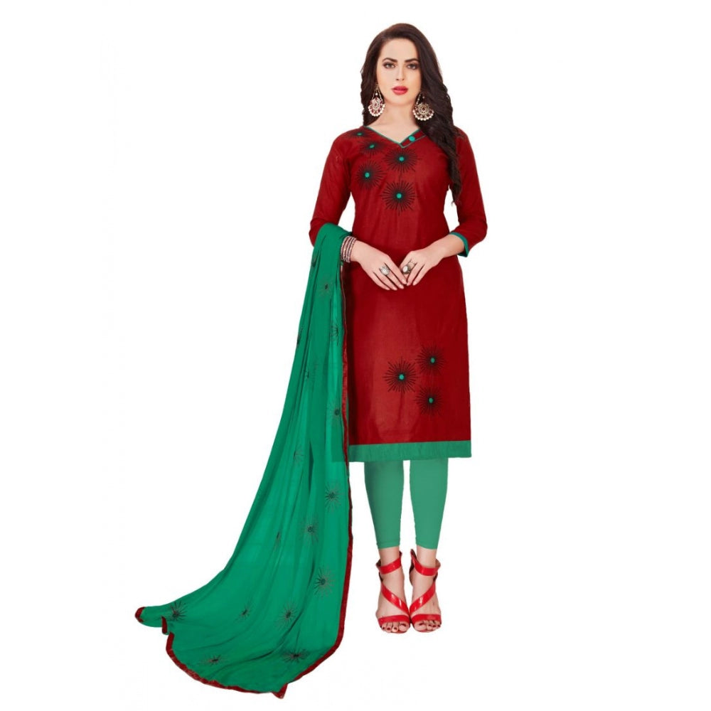 Glaze Cotton Unstitched Salwar-Suit Material With Dupatta