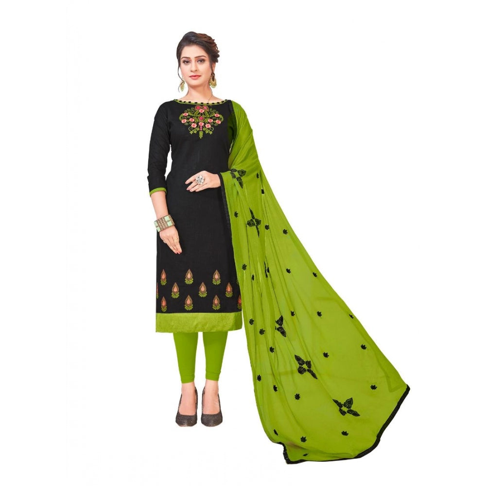 Slub Cotton Unstitched Salwar-Suit Material With Dupatta