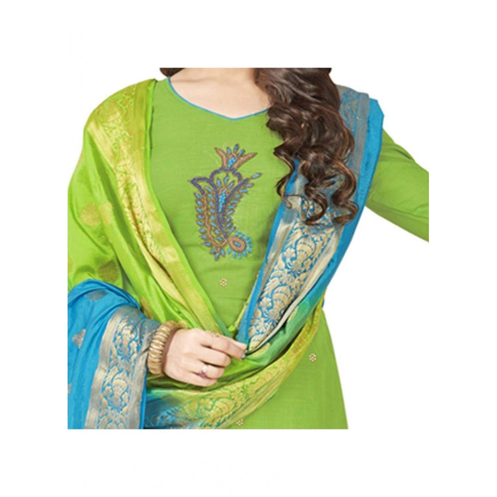 South Slub Cotton Unstitched Salwar-Suit Material With Dupatta