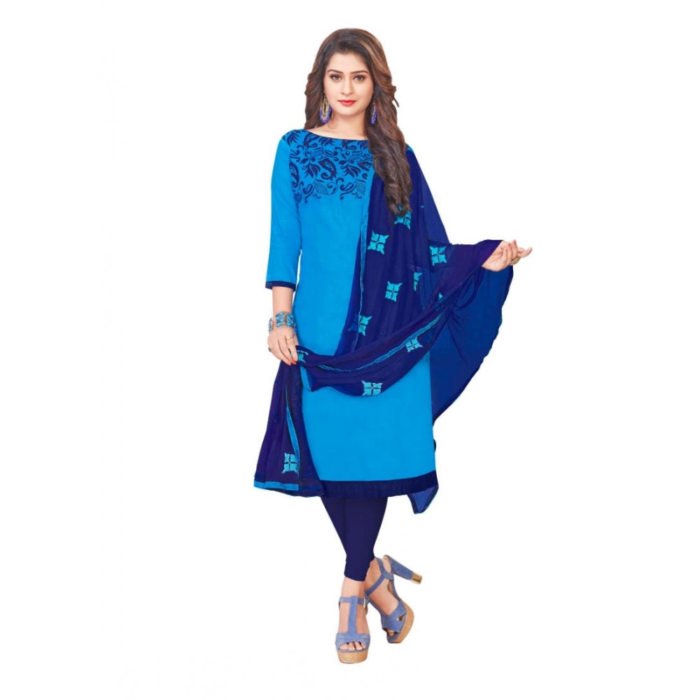 Glaze Cotton Unstitched Salwar-Suit Material With Dupatta