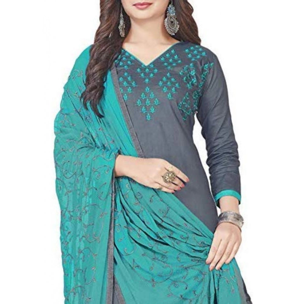 Glaze Cotton Unstitched Salwar-Suit Material With Dupatta