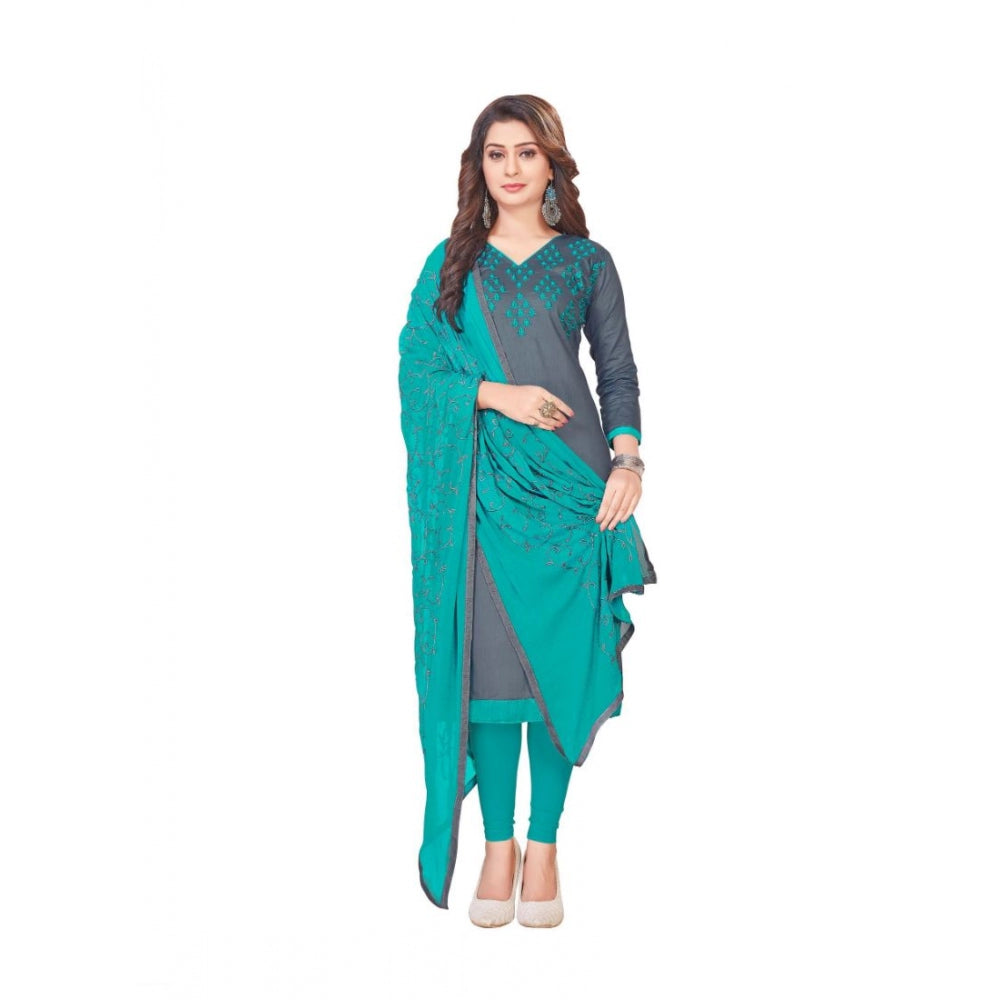 Glaze Cotton Unstitched Salwar-Suit Material With Dupatta