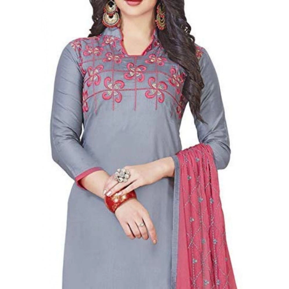 Glaze Cotton Unstitched Salwar-Suit Material With Dupatta