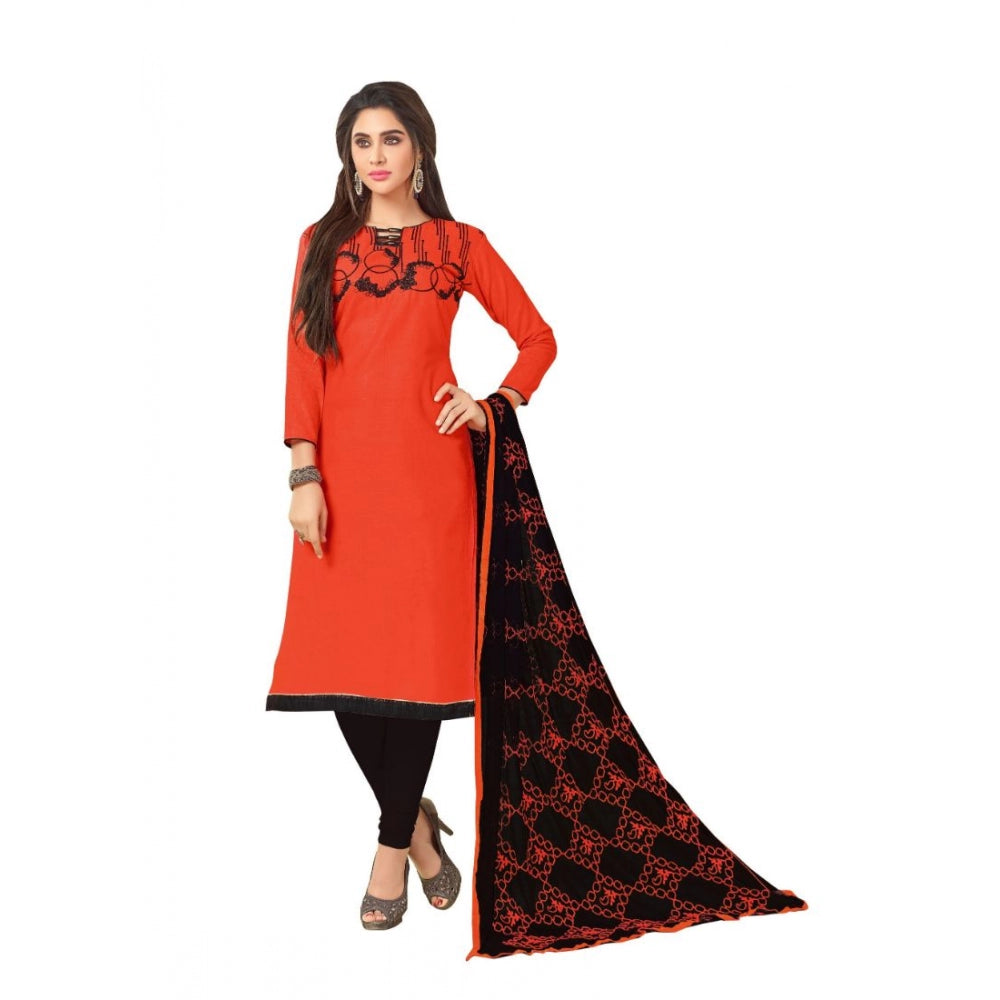 Slub Cotton Unstitched Salwar-Suit Material With Dupatta