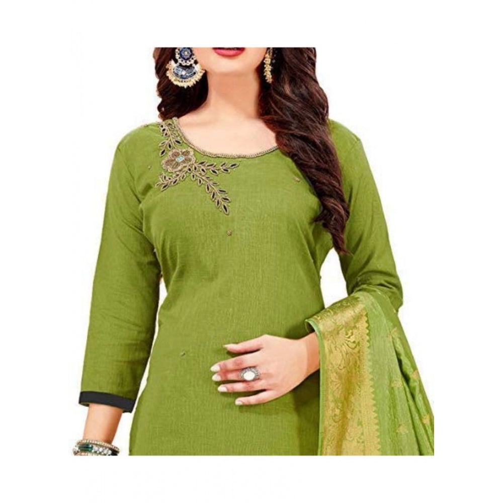 Slub Cotton Unstitched Salwar-Suit Material With Dupatta