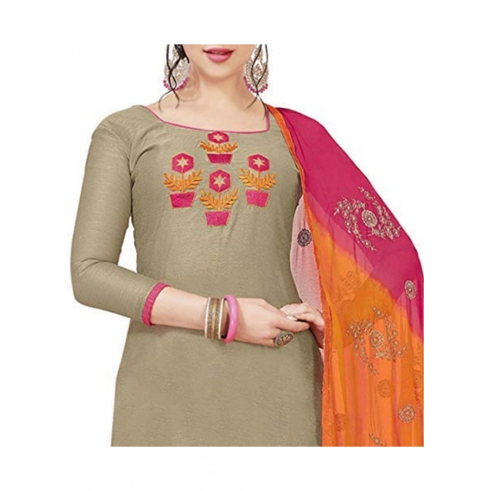 Modal Silk Unstitched Salwar-Suit Material With Dupatta