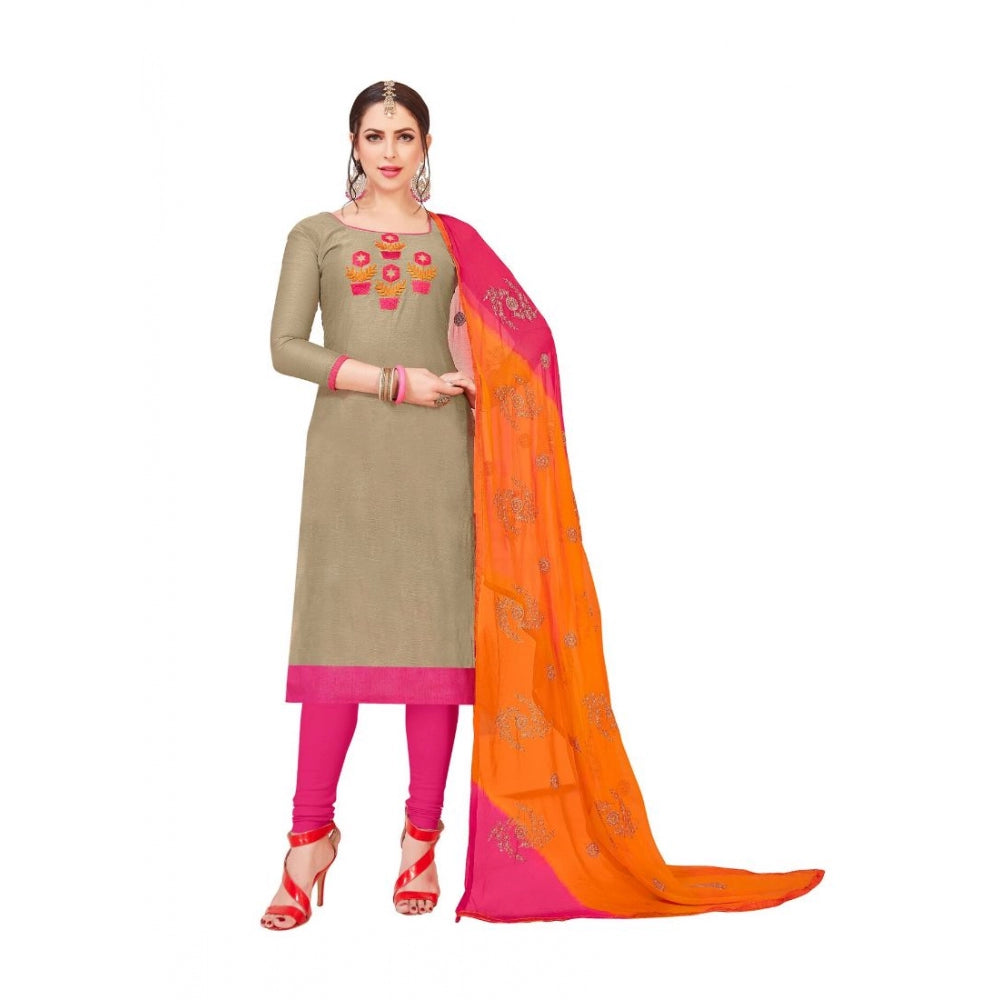 Modal Silk Unstitched Salwar-Suit Material With Dupatta