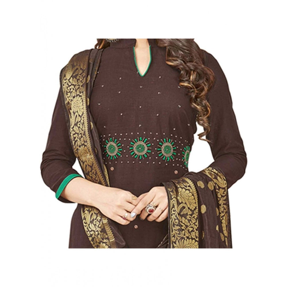 South Slub Cotton Unstitched Salwar-Suit Material With Dupatta