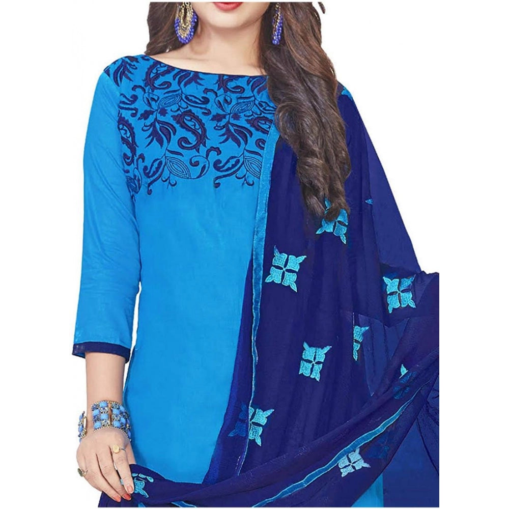 Glaze Cotton Unstitched Salwar-Suit Material With Dupatta