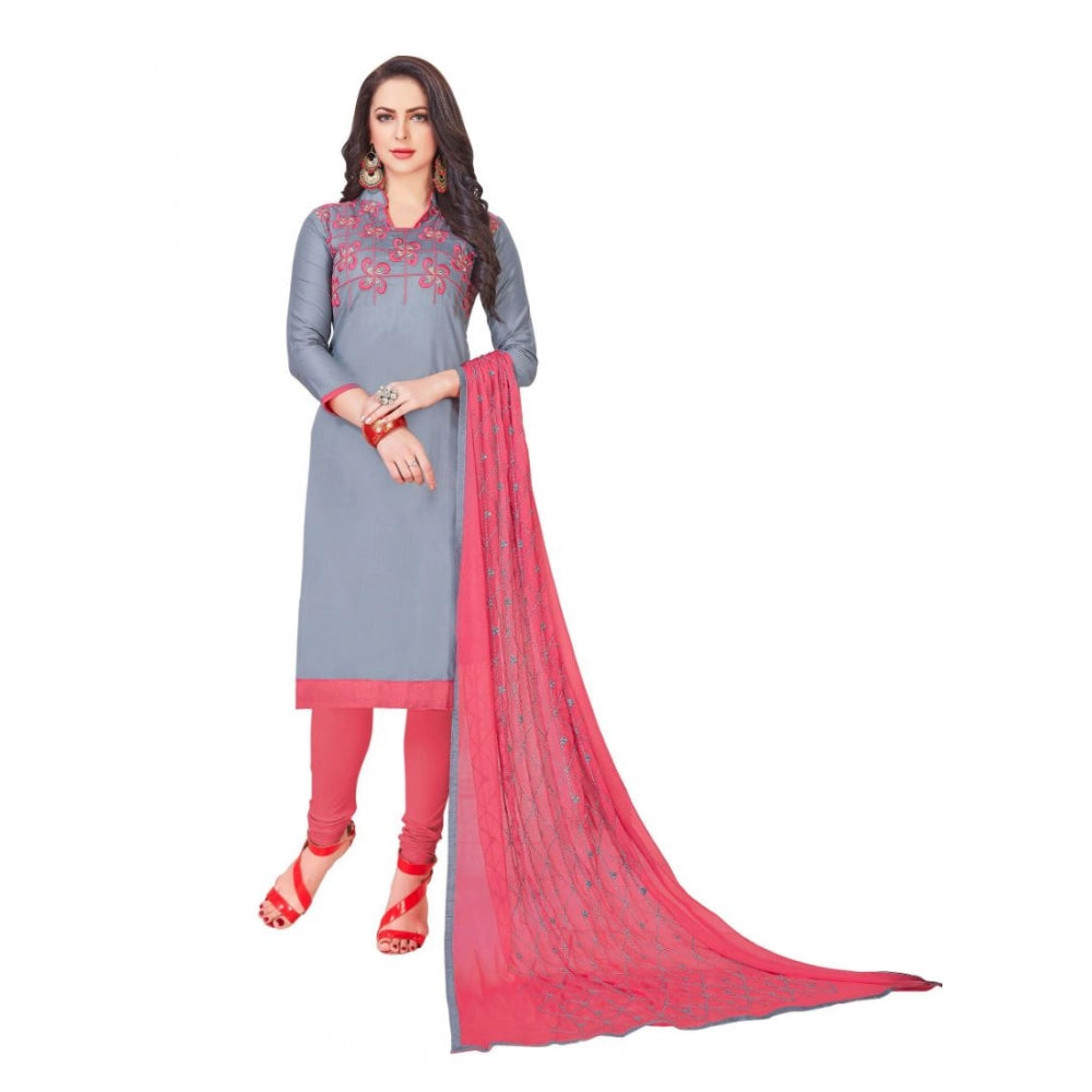 Glaze Cotton Unstitched Salwar-Suit Material With Dupatta