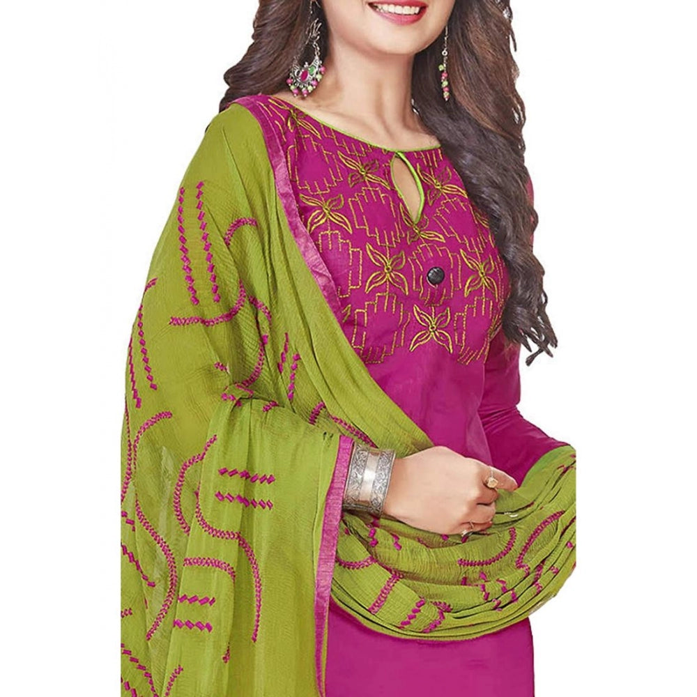 Glaze Cotton Unstitched Salwar-Suit Material With Dupatta