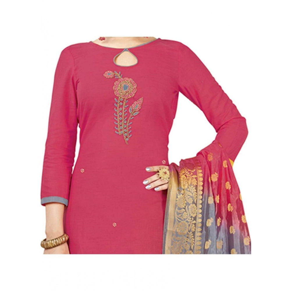 South Slub Cotton Unstitched Salwar-Suit Material With Dupatta