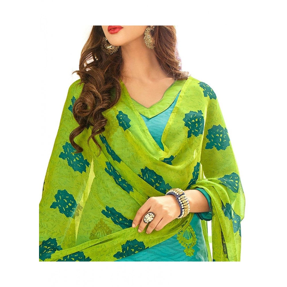 Cotton Jacquard Unstitched Salwar-Suit Material With Dupatta