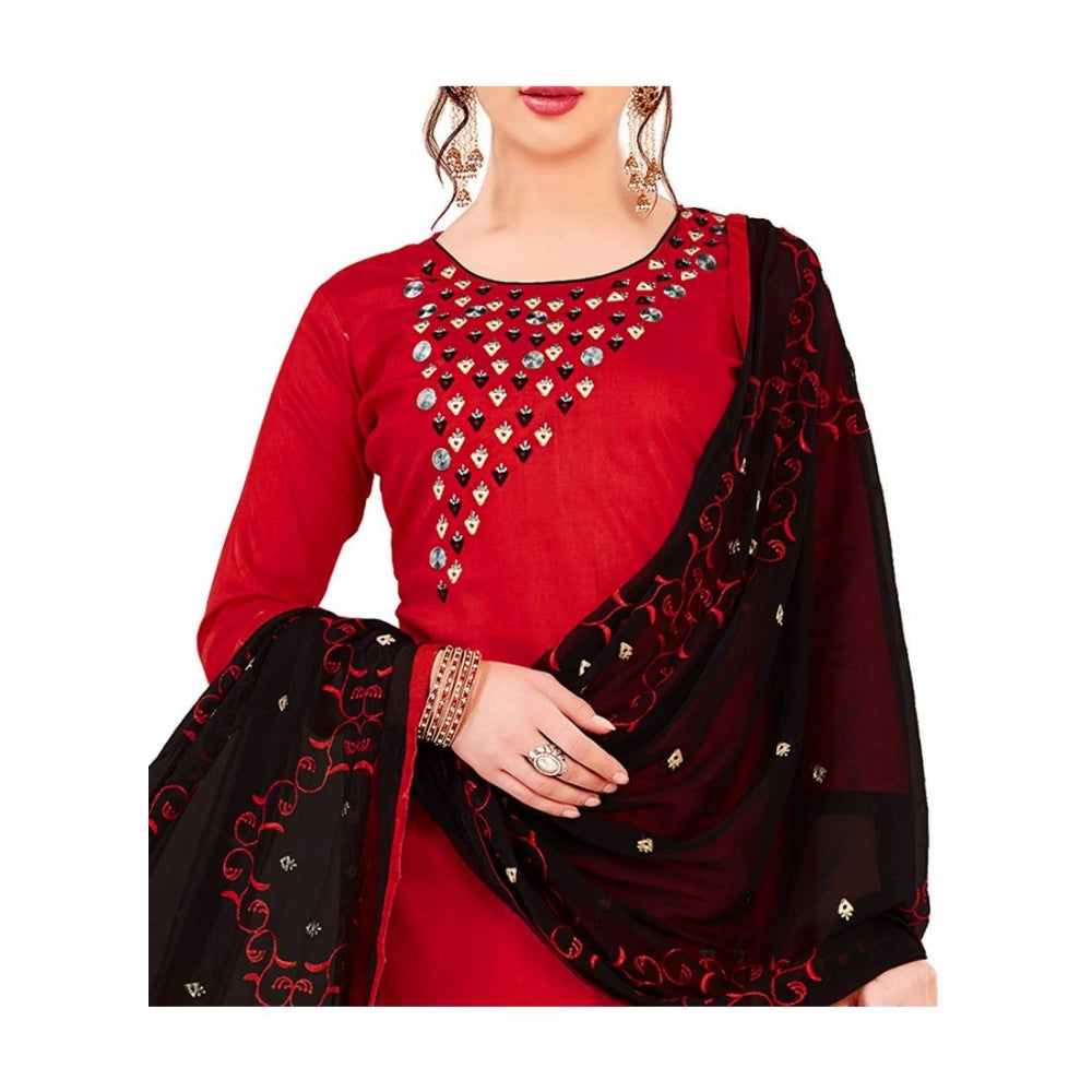 Glaze Cotton Unstitched Salwar-Suit Material With Dupatta