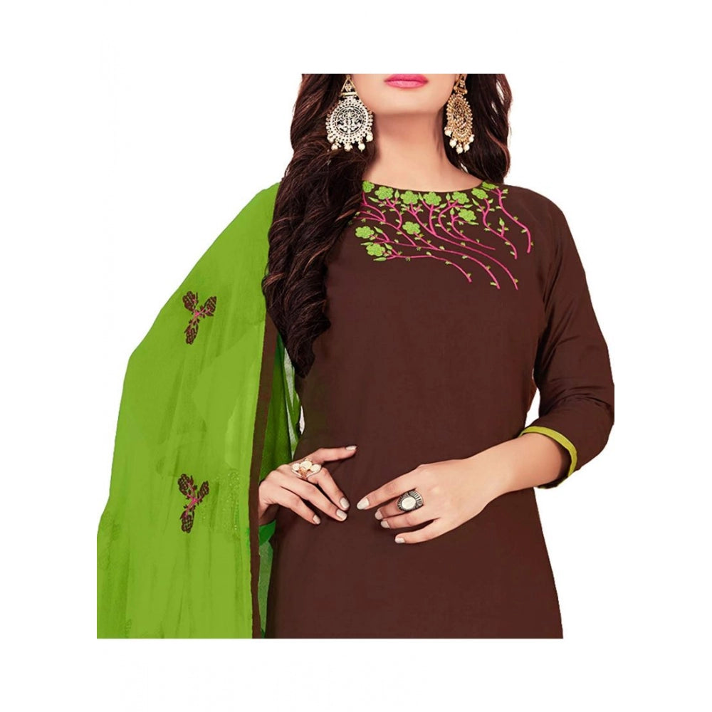 Glaze Cotton Unstitched Salwar-Suit Material With Dupatta