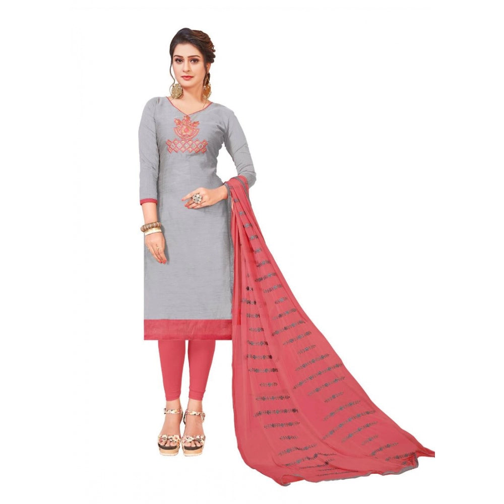 Modal Silk Unstitched Salwar-Suit Material With Dupatta