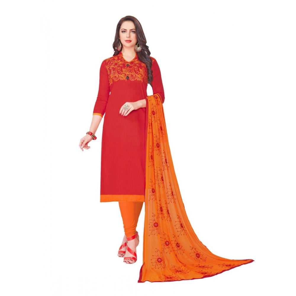 Glaze Cotton Unstitched Salwar-Suit Material With Dupatta