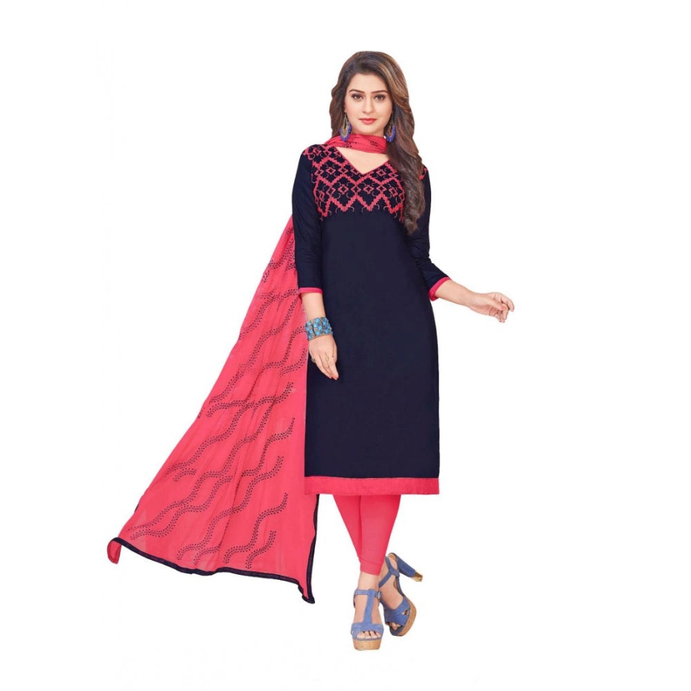 Glaze Cotton Unstitched Salwar-Suit Material With Dupatta