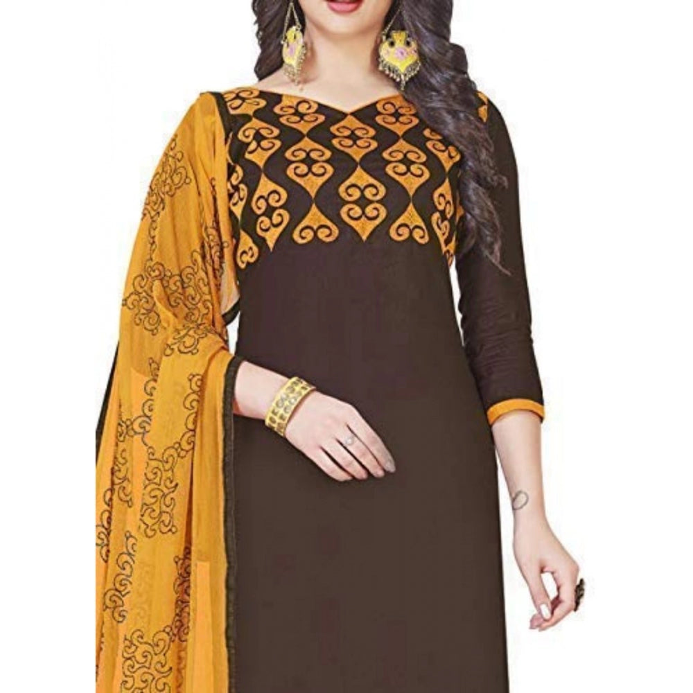 Glaze Cotton Unstitched Salwar-Suit Material With Dupatta