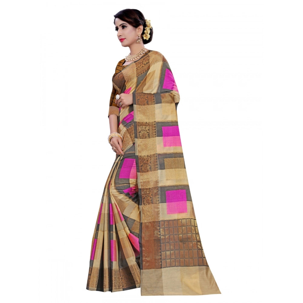 Ranili Cotton, Jacqaurd Saree With Blouse