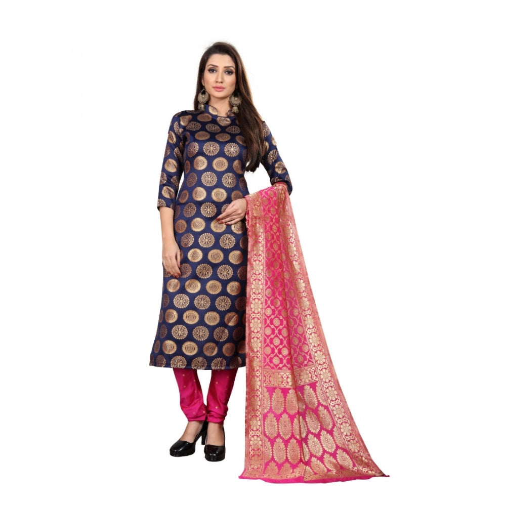 Jacquard Silk Unstitched Salwar-Suit Material With Dupatta