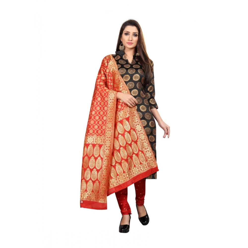 Jacquard Silk Unstitched Salwar-Suit Material With Dupatta