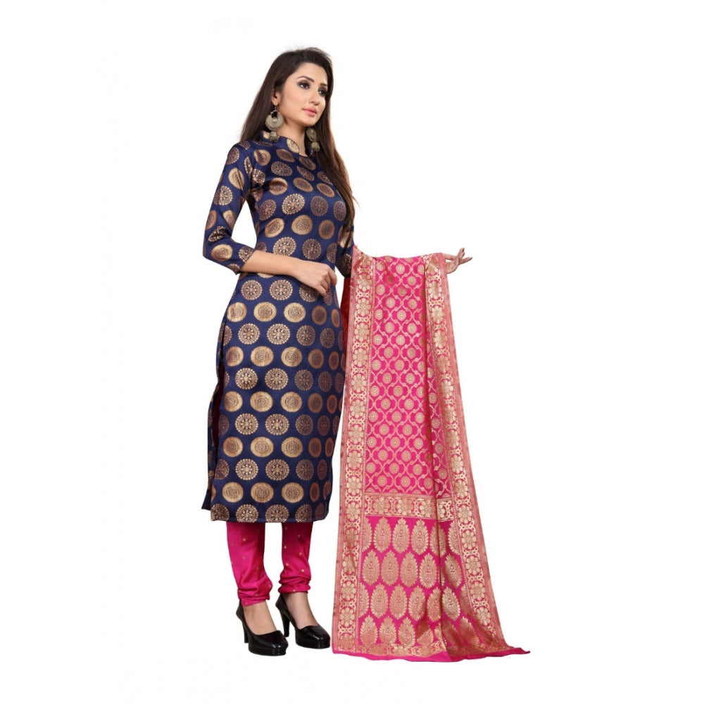 Jacquard Silk Unstitched Salwar-Suit Material With Dupatta