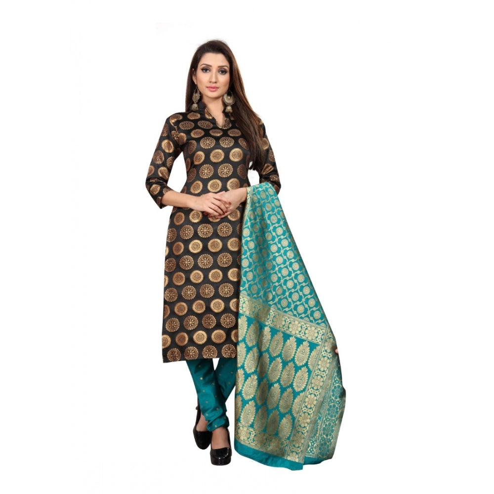 Jacquard Silk Unstitched Salwar-Suit Material With Dupatta