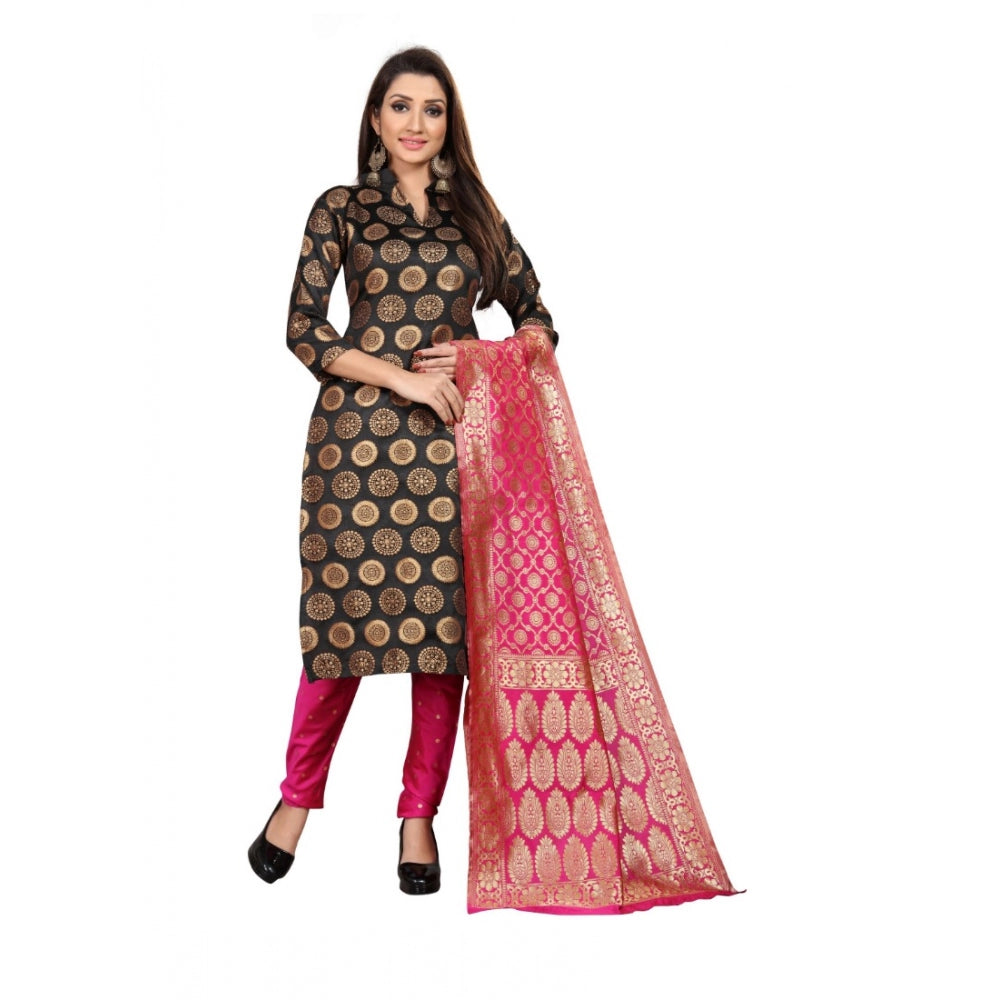 Jacquard Silk Unstitched Salwar-Suit Material With Dupatta