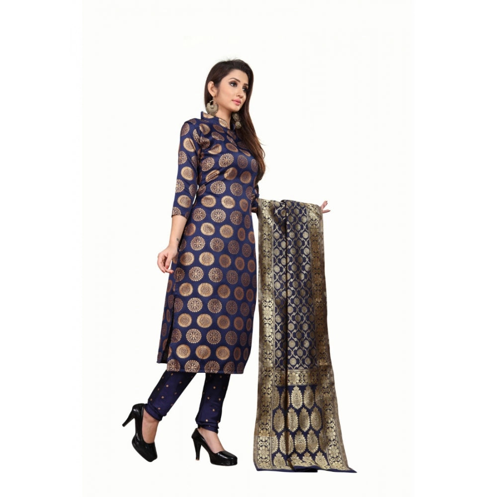 Jacquard Silk Unstitched Salwar-Suit Material With Dupatta