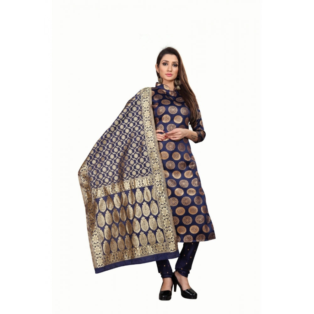 Jacquard Silk Unstitched Salwar-Suit Material With Dupatta