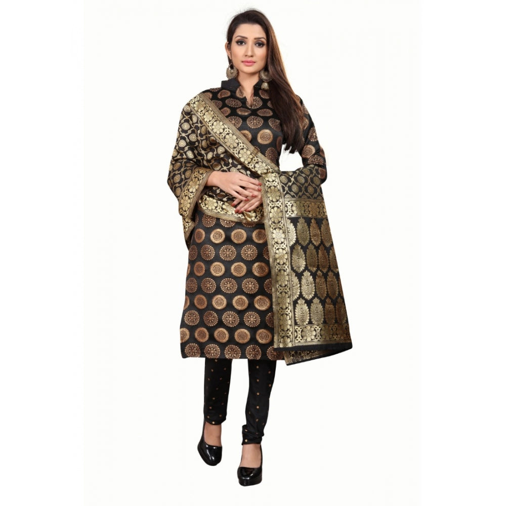 Jacquard Silk Unstitched Salwar-Suit Material With Dupatta