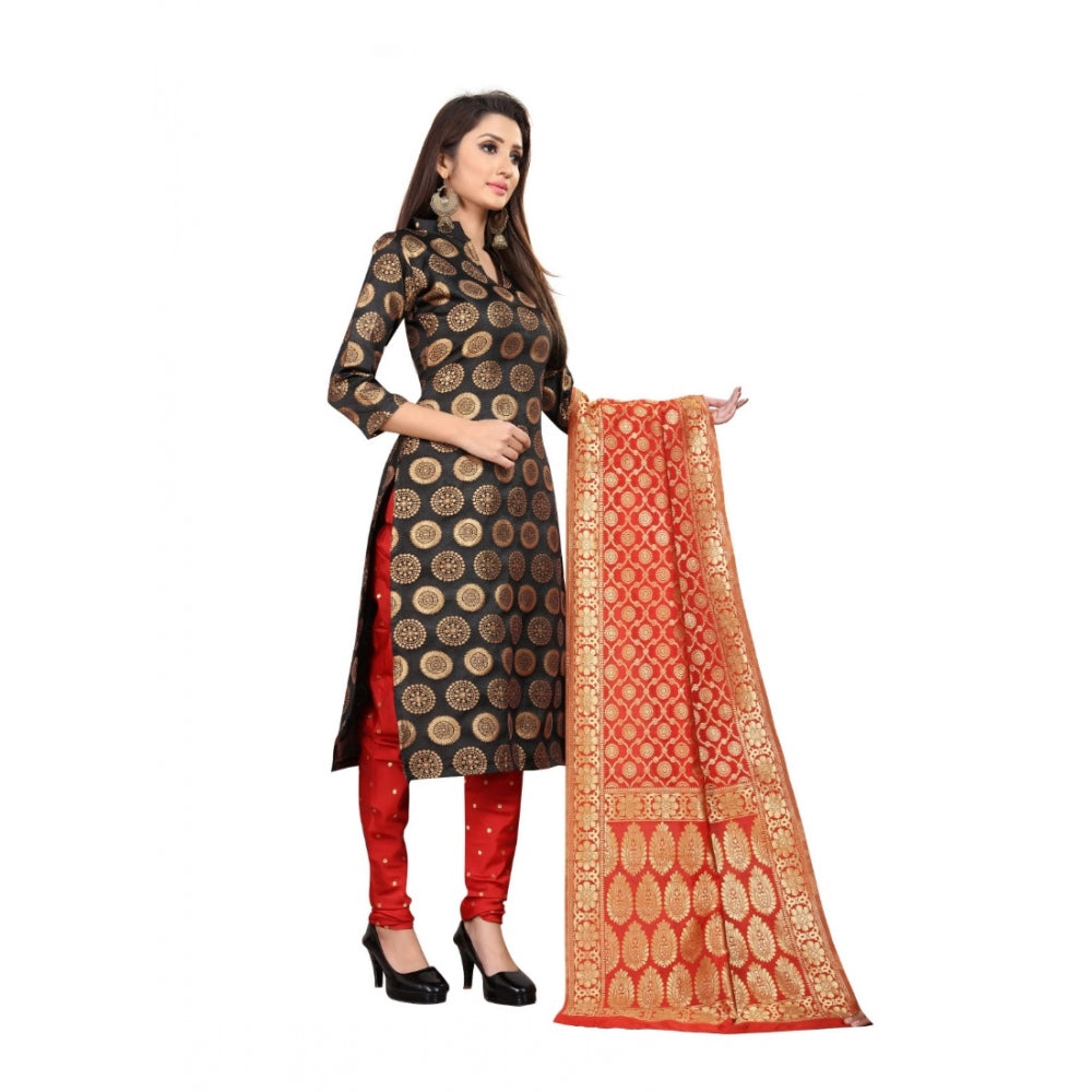 Jacquard Silk Unstitched Salwar-Suit Material With Dupatta